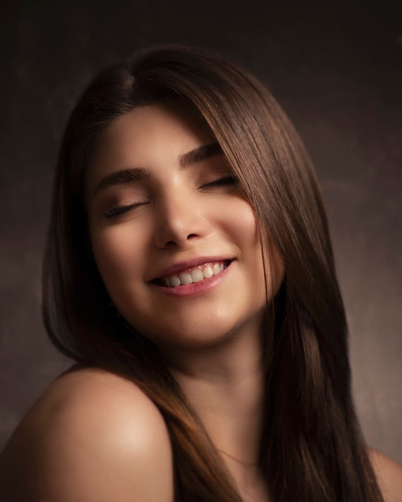 Portrait of a young woman with radiant skin